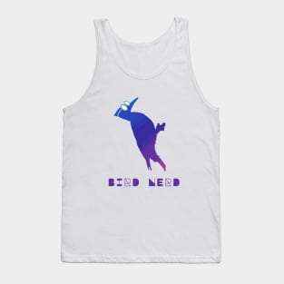 Bird Nerd Pileated Woodpecker Wearing Glasses Watercolor Silhouette Tank Top